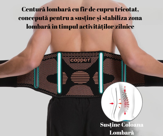 Centură lombară cu fir de cupru