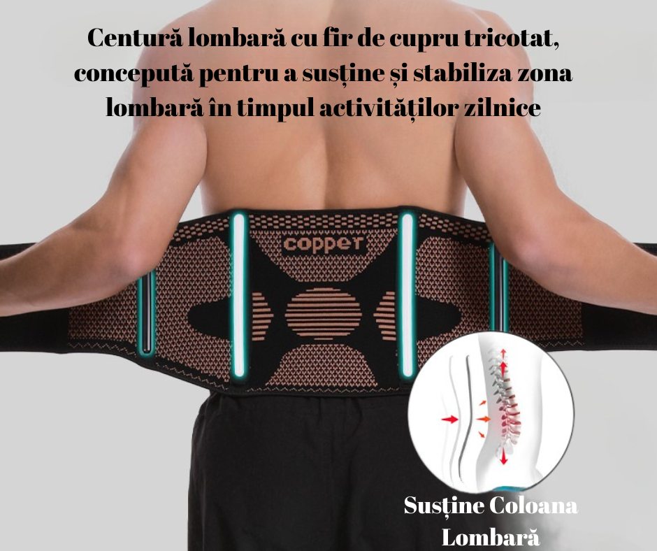 Centură lombară cu fir de cupru
