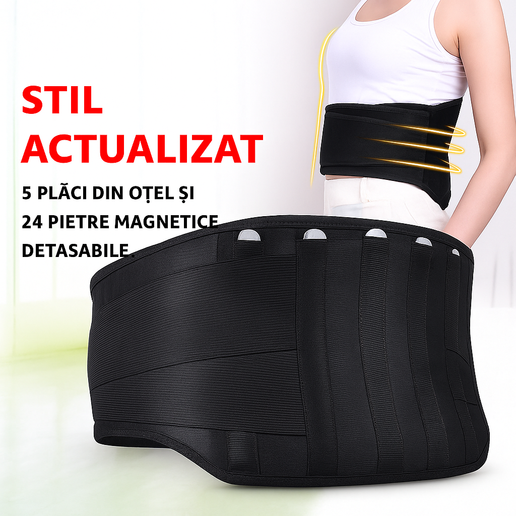 Centură lombară cu 5 placi de otel de sustinere