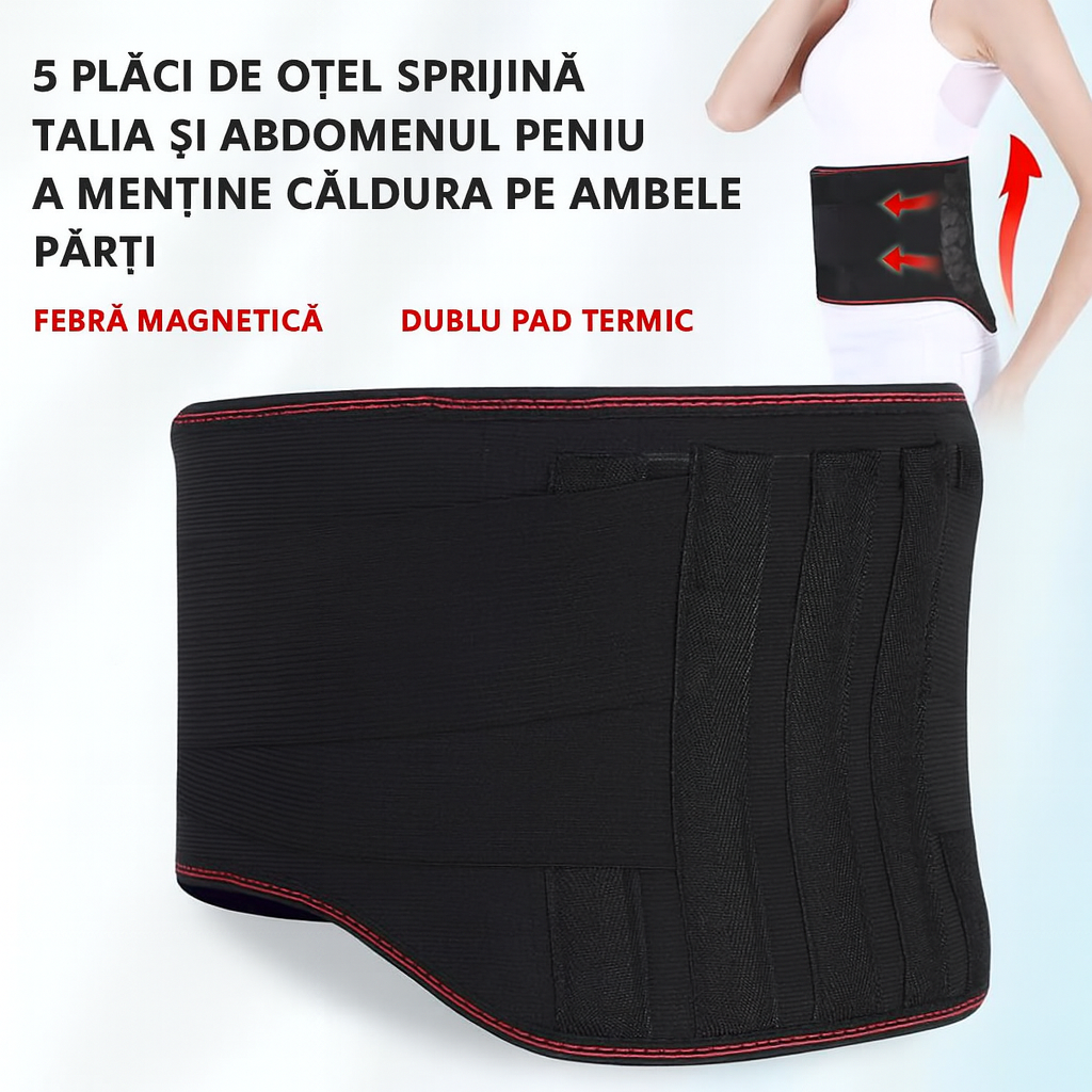 Centură lombară cu 5 placi de otel de sustinere
