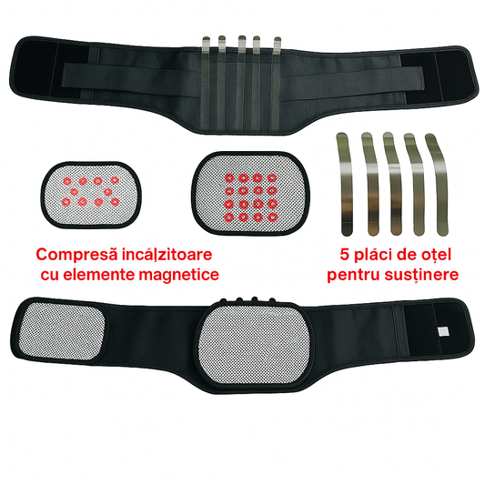 Centură lombară cu 5 placi de otel de sustinere