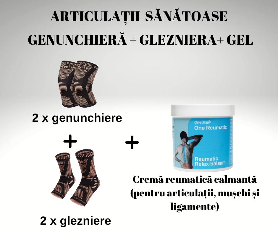 Genunchiera si soseta cu fir de cupru + Gel reumatic