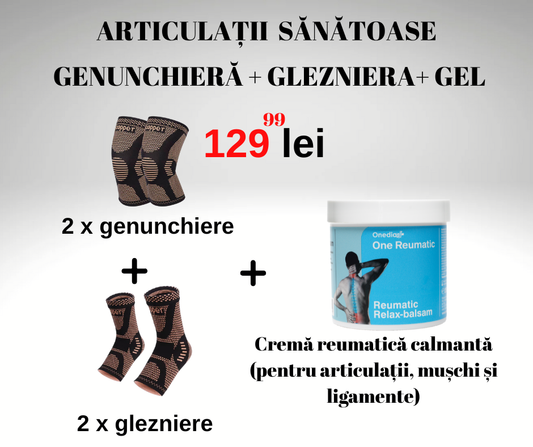 Genunchiera si soseta cu fir de cupru + Gel reumatic